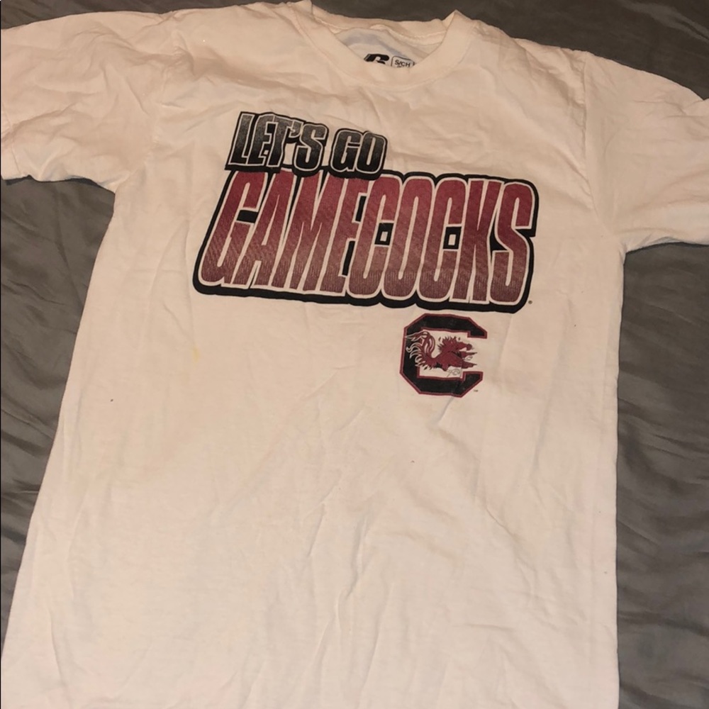 white Gamecocks tee